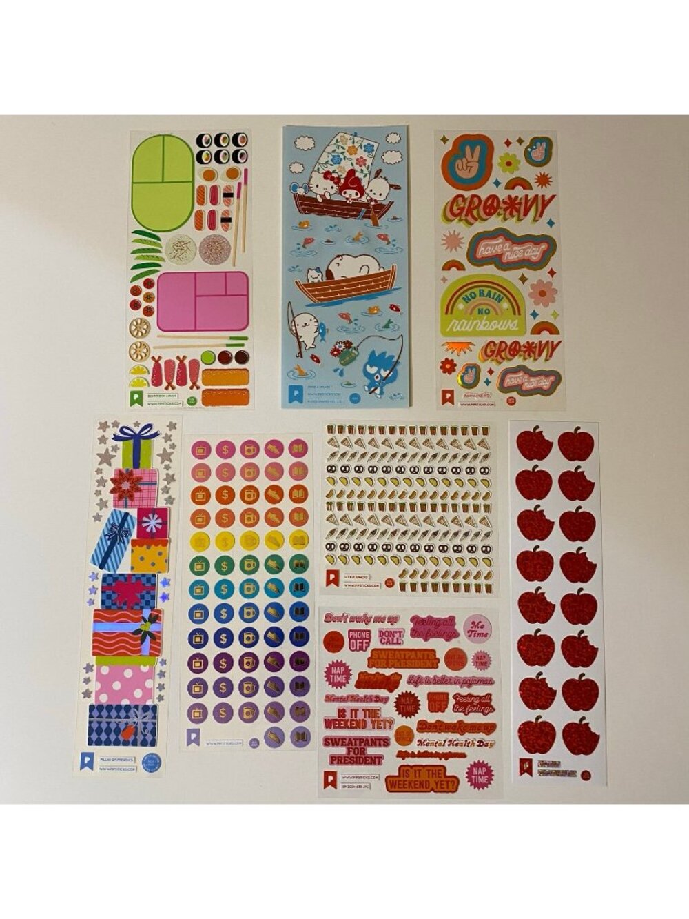 Pipsticks Stickers Set Sanrio Sushi Apples Presents & More